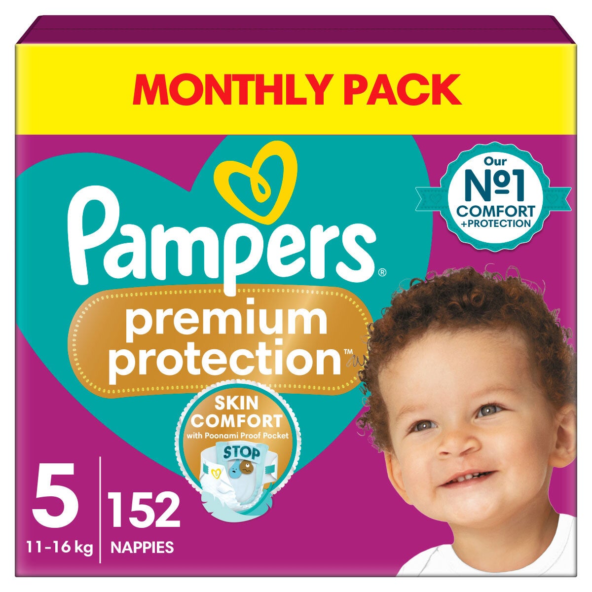 Pampers Premium Protection, Size 5, 152 Pack