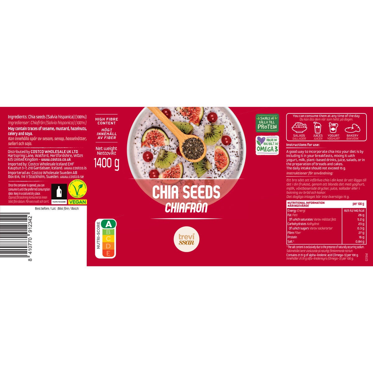 Trevissan Chia Seeds, 1.4kg