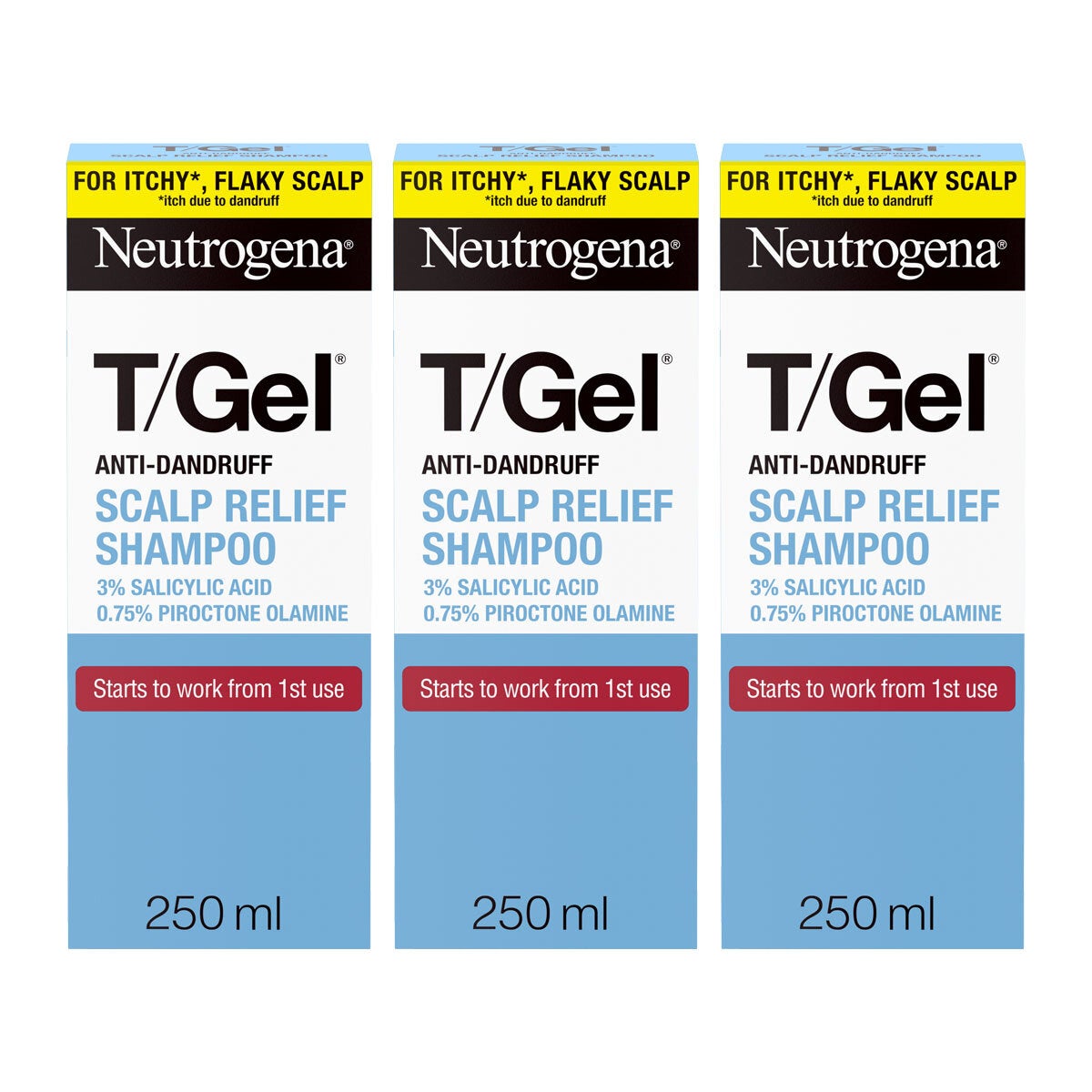 Neutrogena T/Gel Anti-Dandruff Scalp Relief, 3 x 250ml