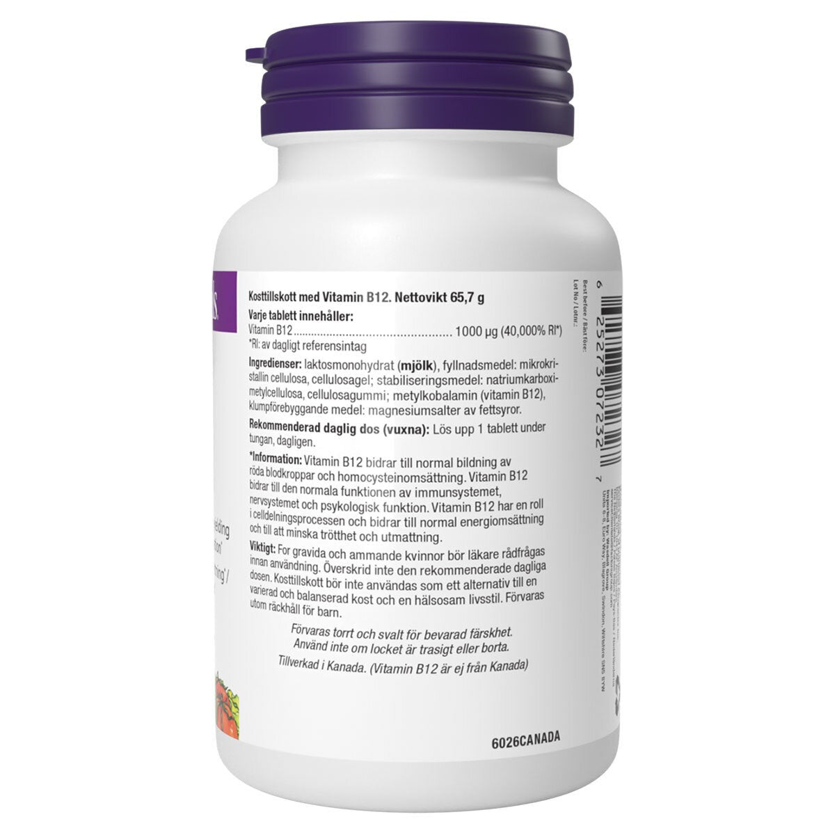 Webber Naturals B12 1000mg, 365 Count