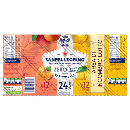 San Pellegrino Zero Lemon & Peach, 4 x 6 x 330ml