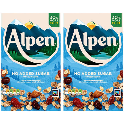 Alpen No Added Sugar Muesli, 2 x 950g