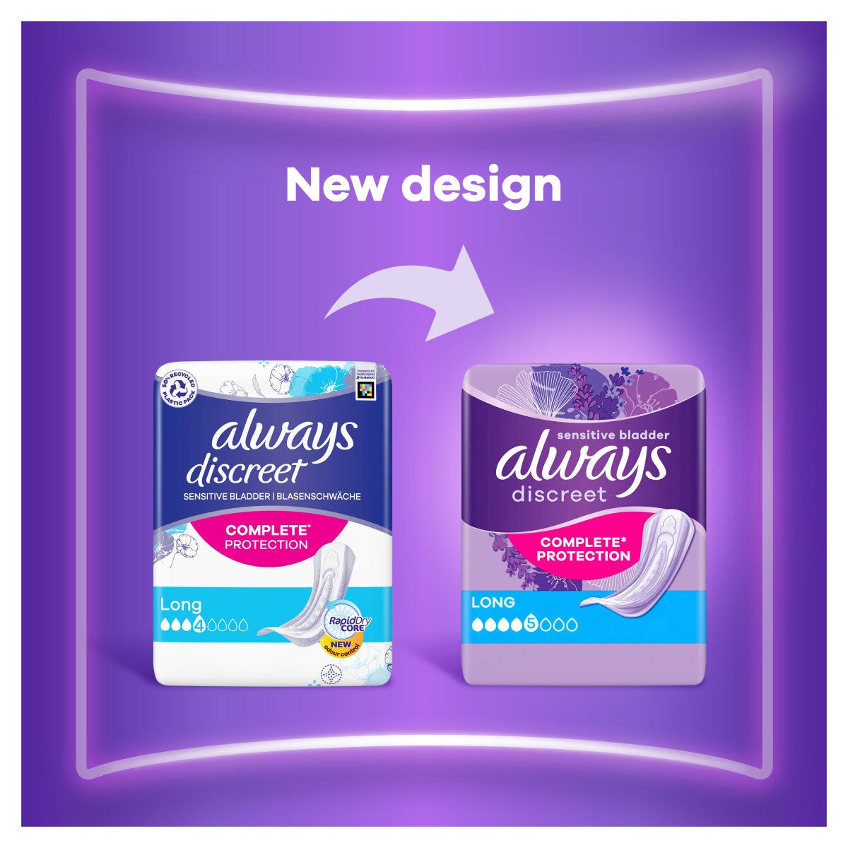 Always Discreet Long Pads, 2 x 32 Pack
