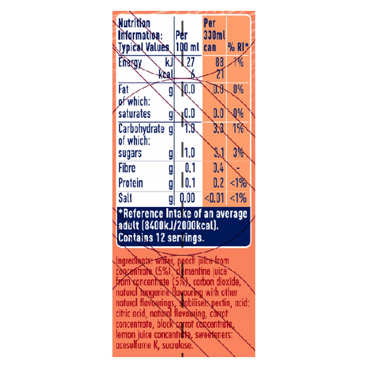 San Pellegrino Zero Lemon & Peach, 4 x 6 x 330ml