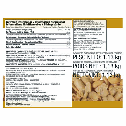 Kirkland Signature Super Extra-Large Roasted & Salted Peanuts, 1.13kg