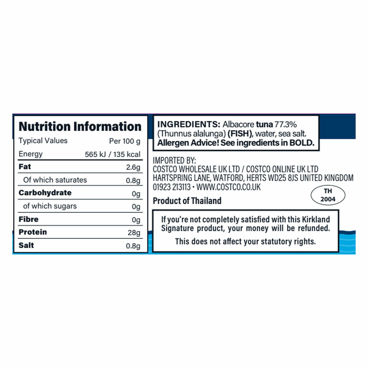 Kirkland Signature Albacore Solid White Tuna in Brine, 8 x 198g