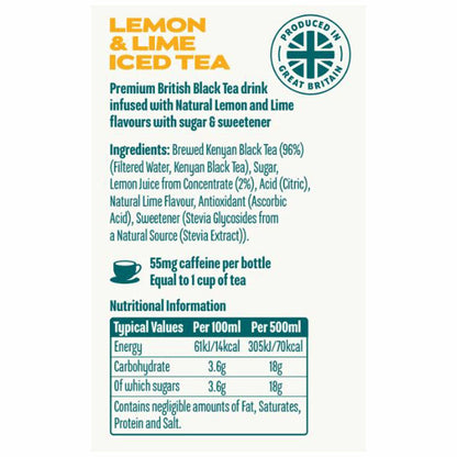 Harry Bromptons Lemon & Lime Iced Tea, 12 x 500ml