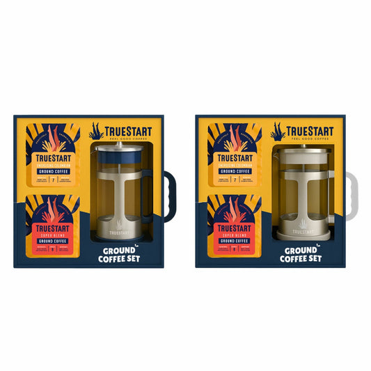 Truestart Cafetiere & Ground Coffee Set in 2 Options