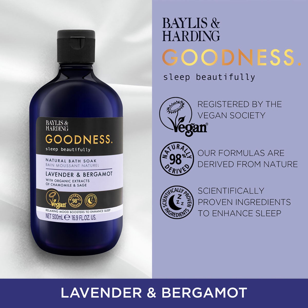 Baylis & Harding, Goodness Sleep Soak. 4 x 500ml