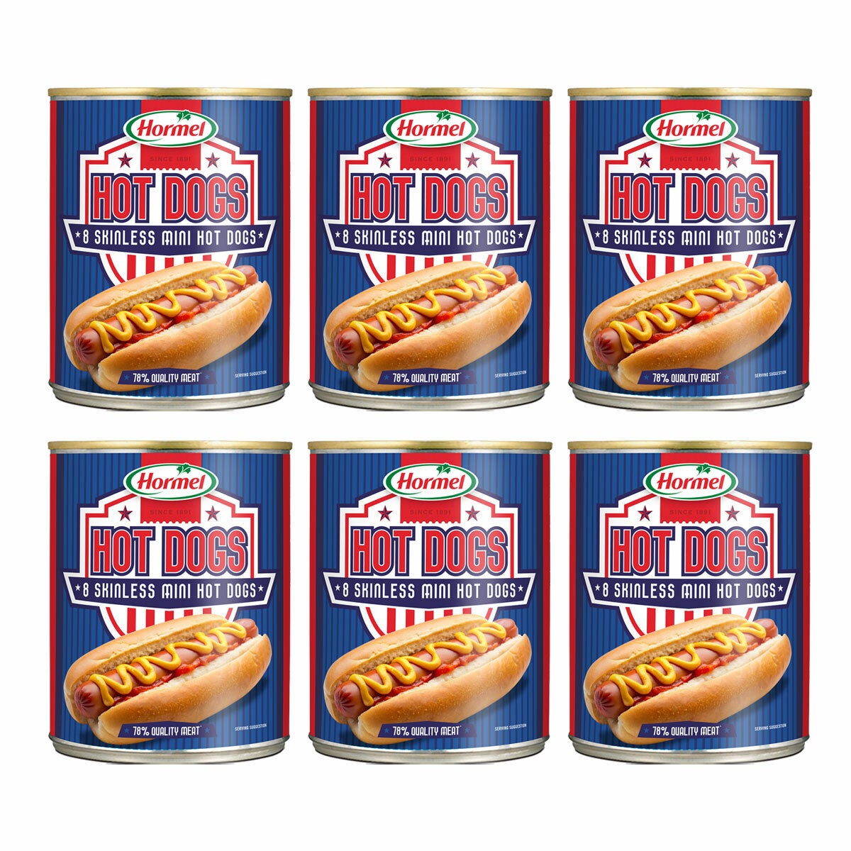 Hormel Hot Dogs, 6 x 405g