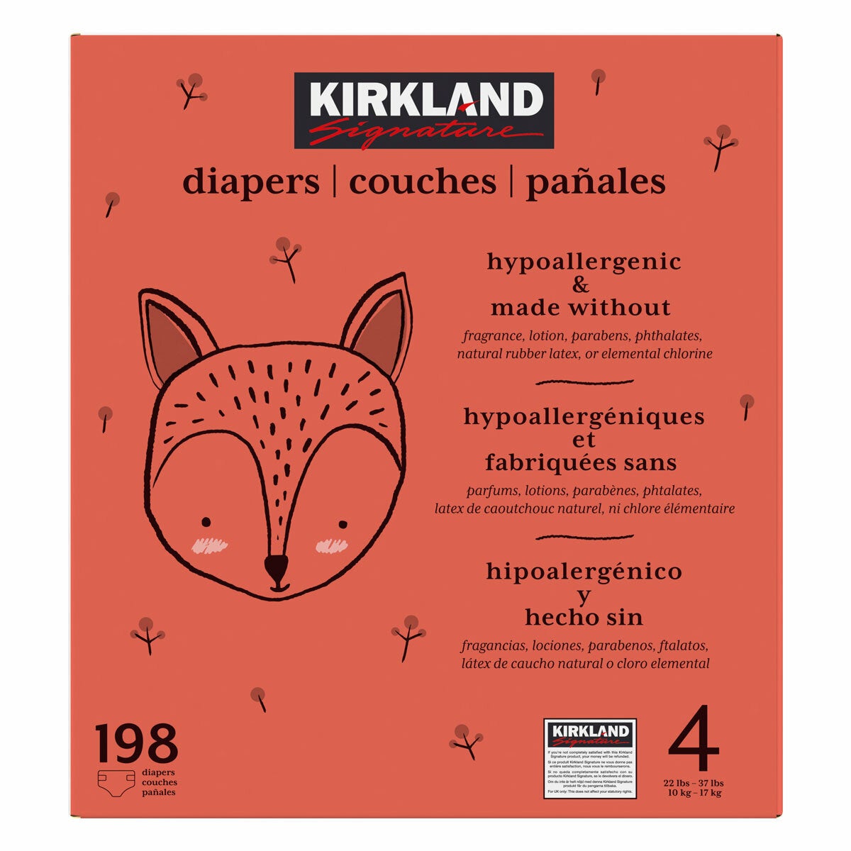 Kirkland Signature Nappies, Size 4, 198 Pack