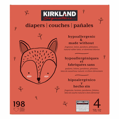 Kirkland Signature Nappies, Size 4, 198 Pack