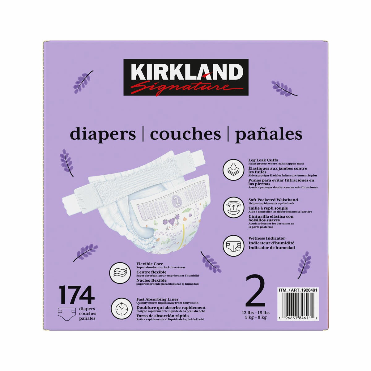 Kirkland Signature Nappies, Size 2, 174 Pack