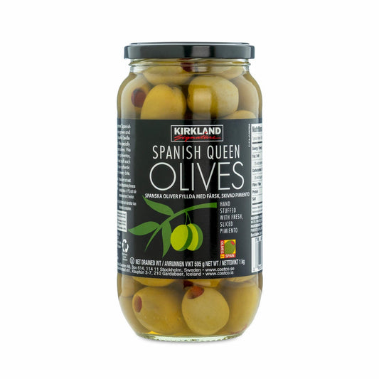 Kirkland Signature Spanish Queen Pimiento Stuffed Olives, 595g