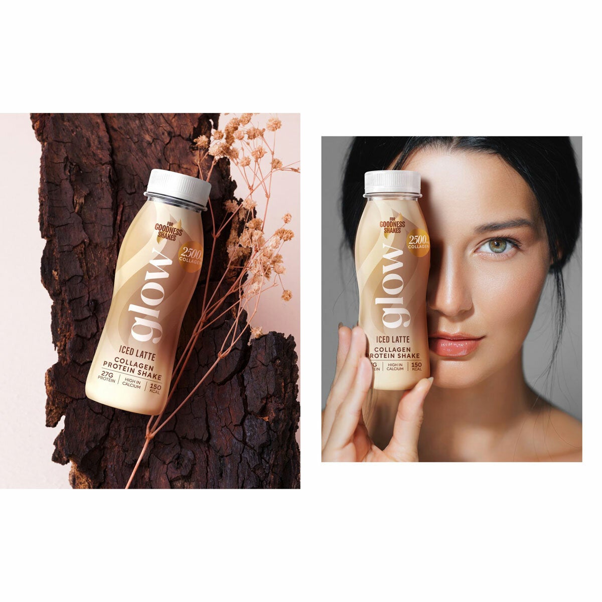 For Goodness Shakes, Glow Collagen, Iced Latte Protein Shake, 12 x 250ml