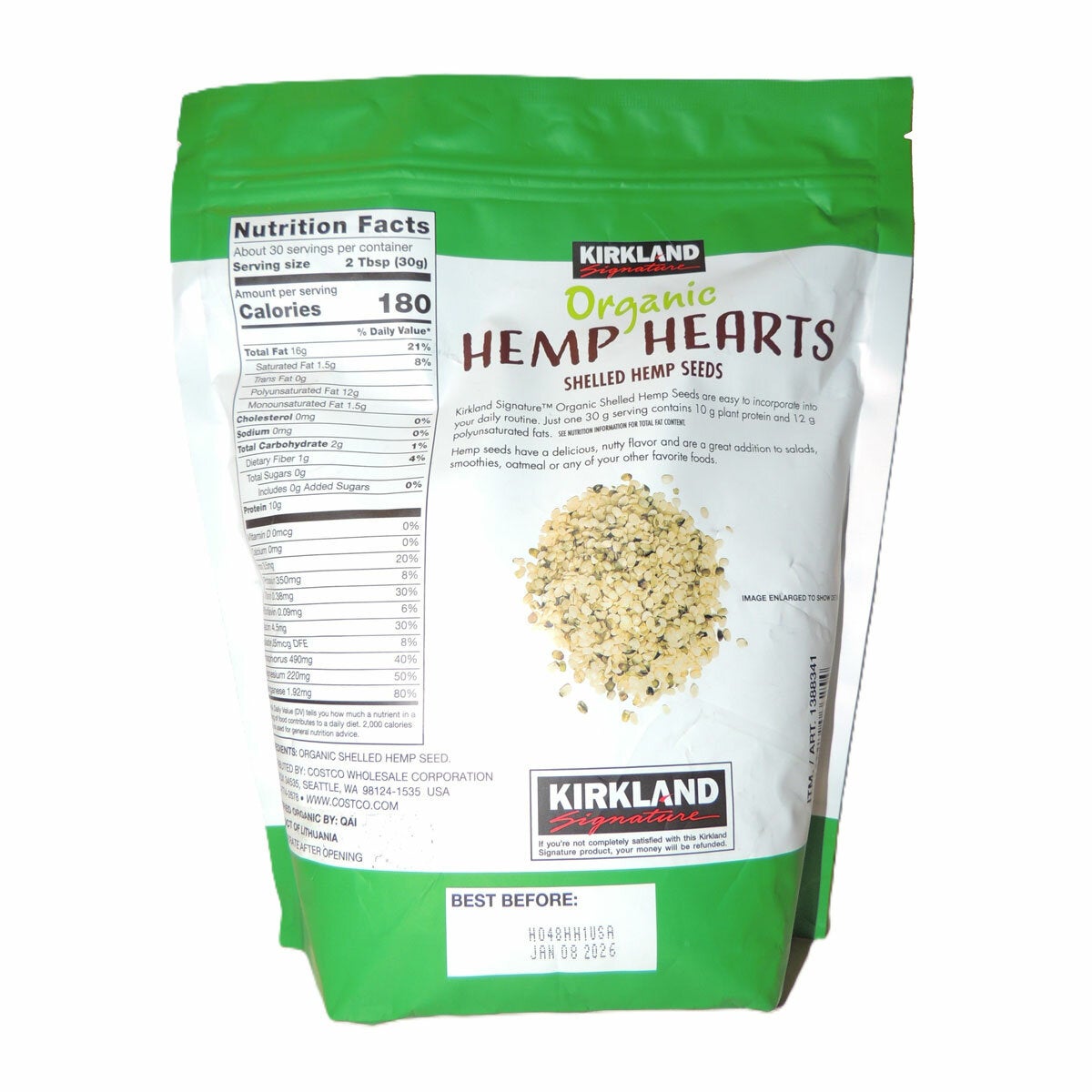 Kirkland Signature Organic Hemp Hearts, 907g