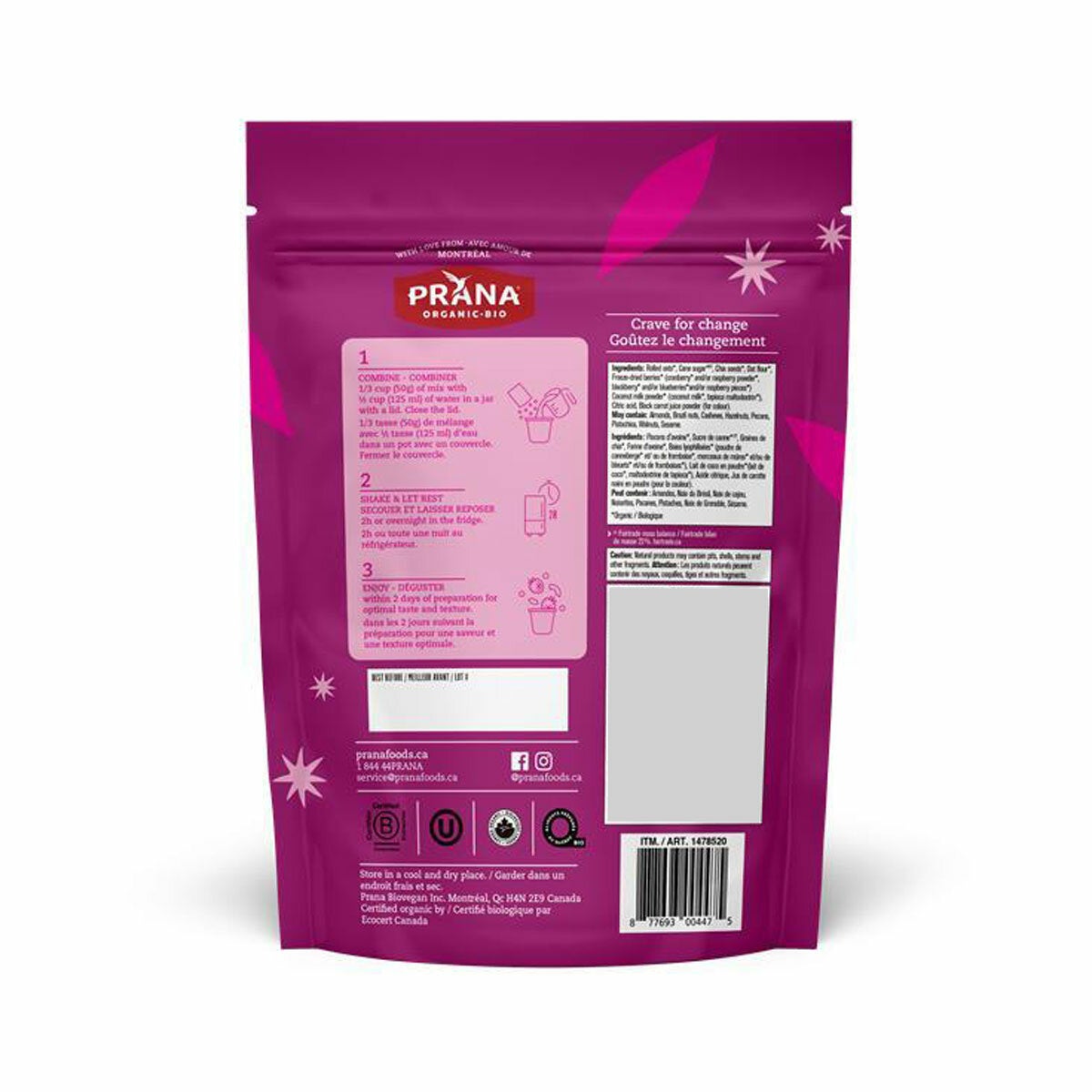 Prana Overnight Oats & Chia, 800g