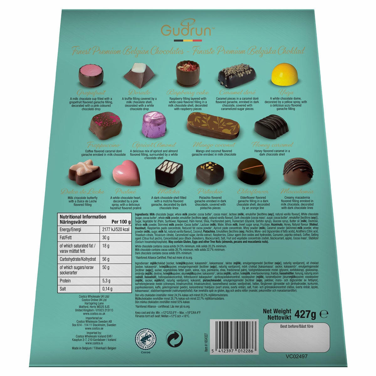 Gudrun Belgian Chocolates Bag, 427g in 2 Options