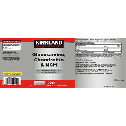 Kirkland Signature Glucosamine, Chondroitin & MSM, 220 Count