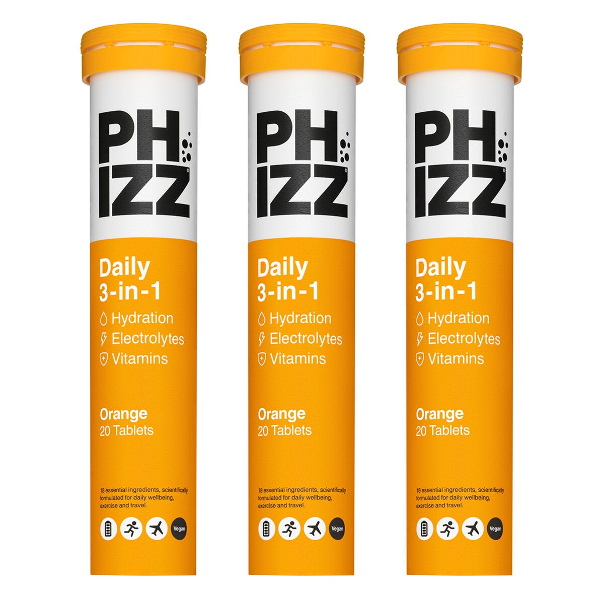 Phizz Orange Electrolytes, 3 x 20 Tablets