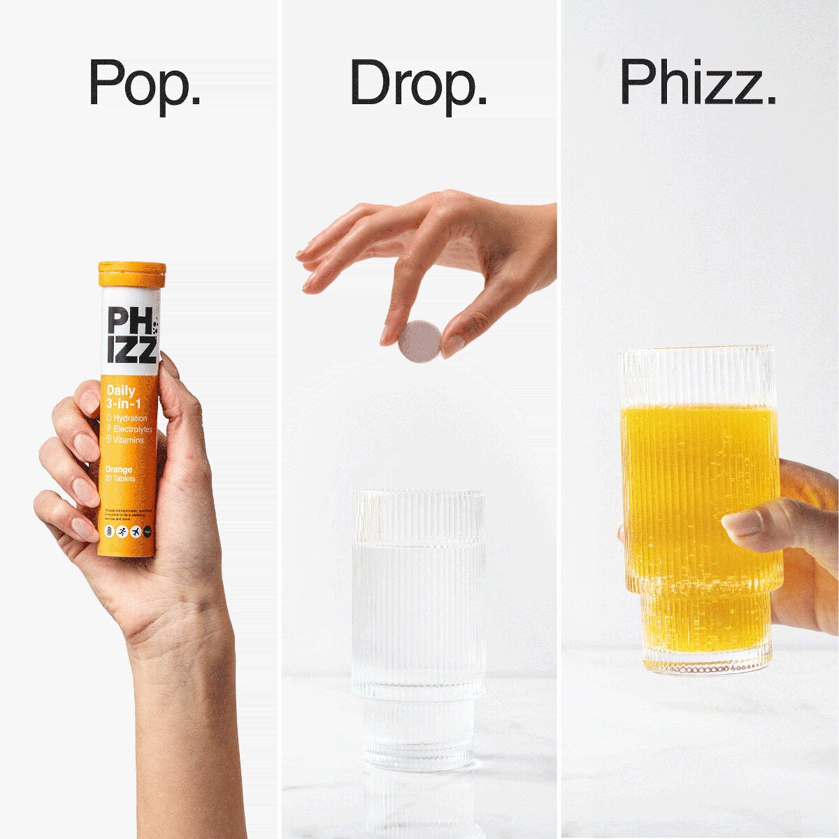 Phizz Orange Electrolytes, 3 x 20 Tablets