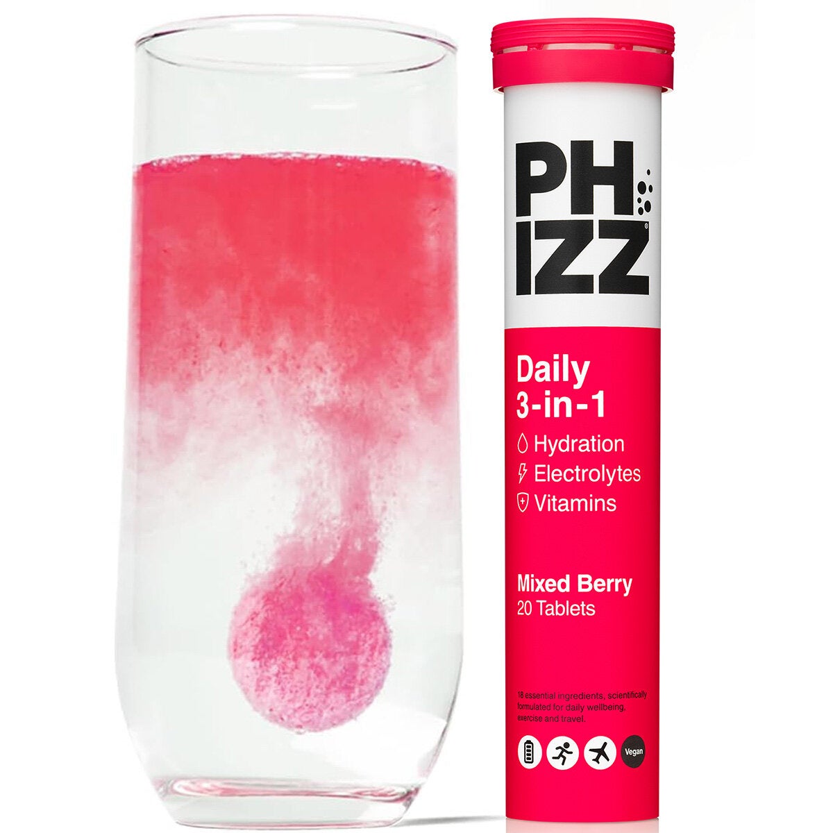 Phizz Mixed Berry Electrolytes, 3 x 20 Tablets