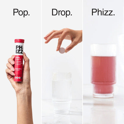 Phizz Mixed Berry Electrolytes, 3 x 20 Tablets