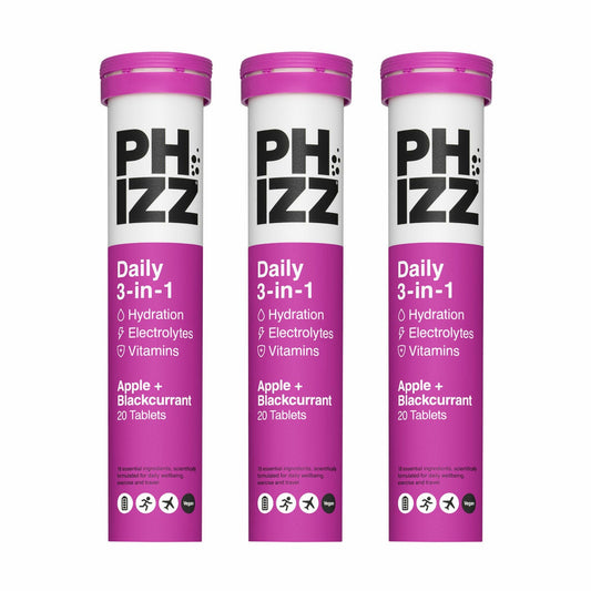 Phizz Apple & Black Currant Electrolytes, 3 x 20 Tablets
