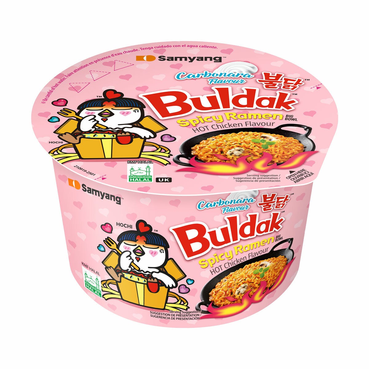 Buldak Spicy Ramen Carbonara Flavour, 6 x 105g