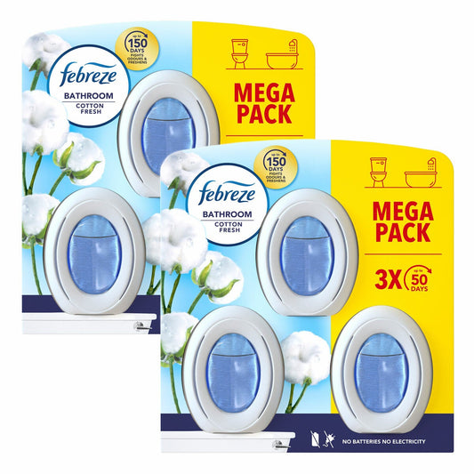 Febreze Cotton Fresh Bathroom Gel, 2 x 3 Pack