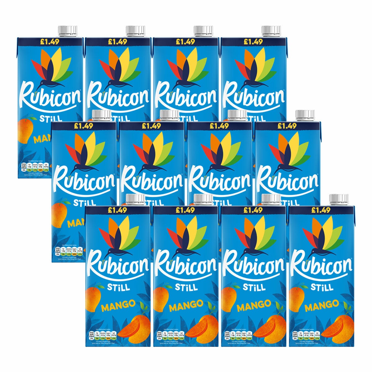 Rubicon Still Mango Juice, 12 x 1L