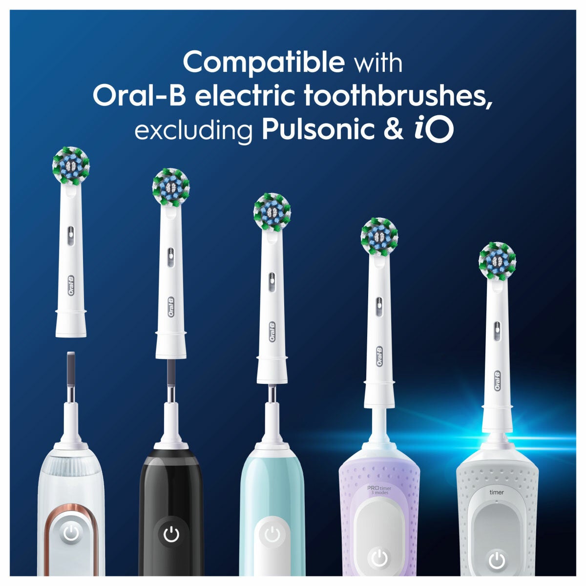Oral-B Cross Action Brush Heads 10 Pack in Black