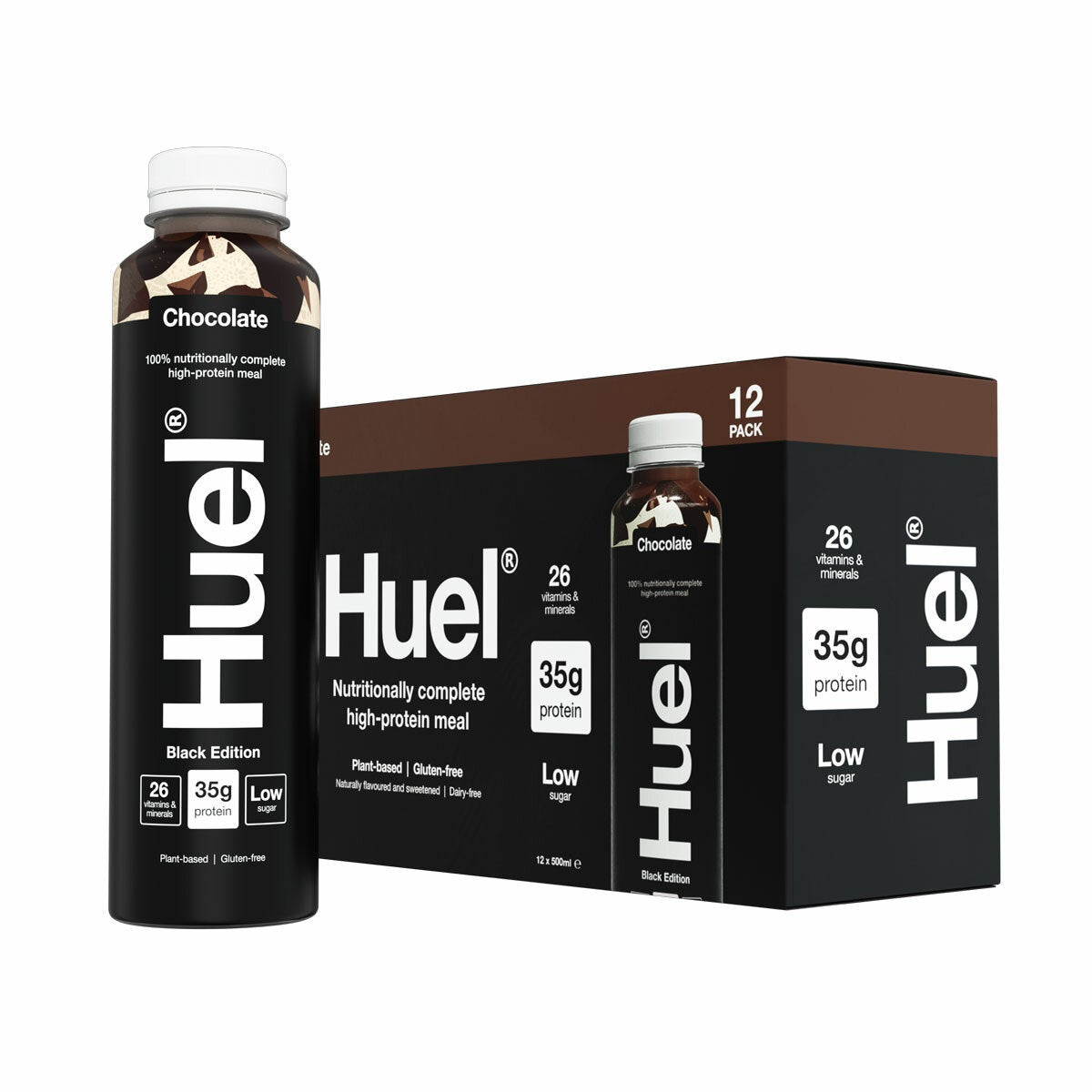Huel Complete Meal Drink Black Edition Chocolate, 12 x 500ml