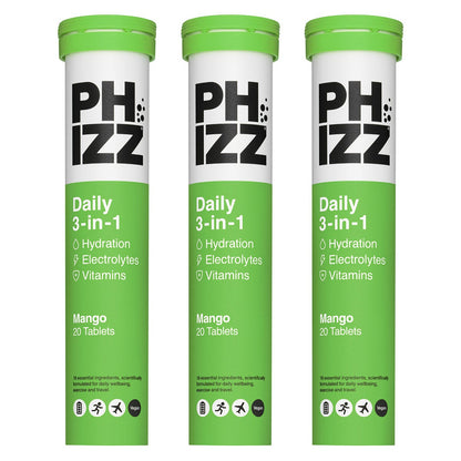 Phizz Mango Electrolytes, 3 x 20 Tablets