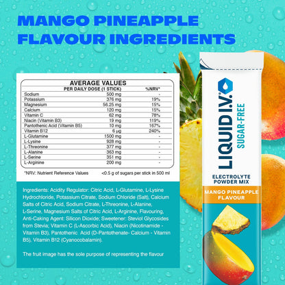 Liquid I.V.® Sugar Free Electrolyte Powder Mix, White Peach & Mango Pineapple Variety Pack, 30 Sticks
