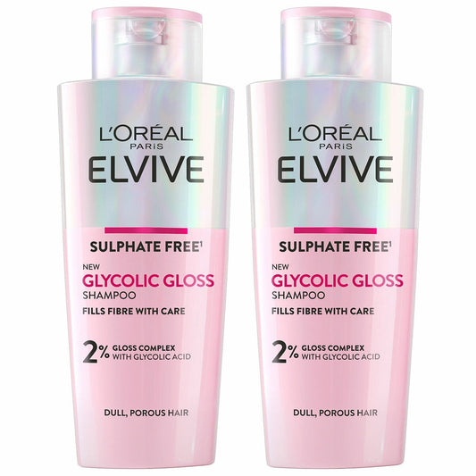L'Oréal Paris Elvive Glycolic Gloss Shampoo, 2 x 200ml