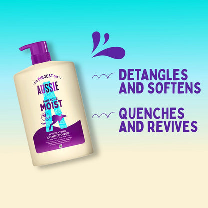 Aussie Shampoo and Conditioner Miracle Moist, 2 x 1L