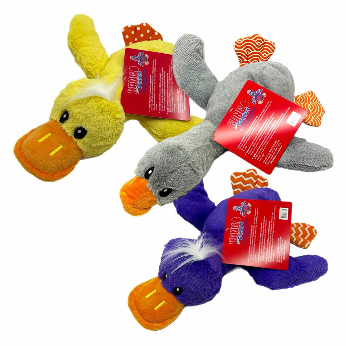 KONG Duck Duck Goose Dog Toy in 3 Colours