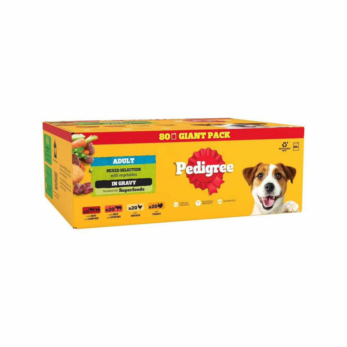Pedigree Variety Pouch in Gravy, 80 x 100g