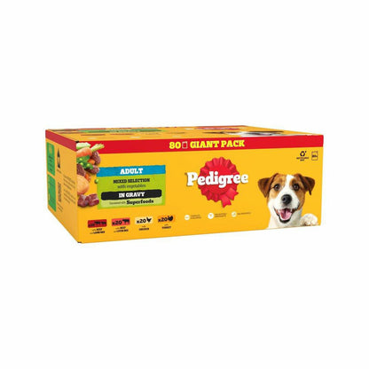 Pedigree Variety Pouch in Gravy, 80 x 100g
