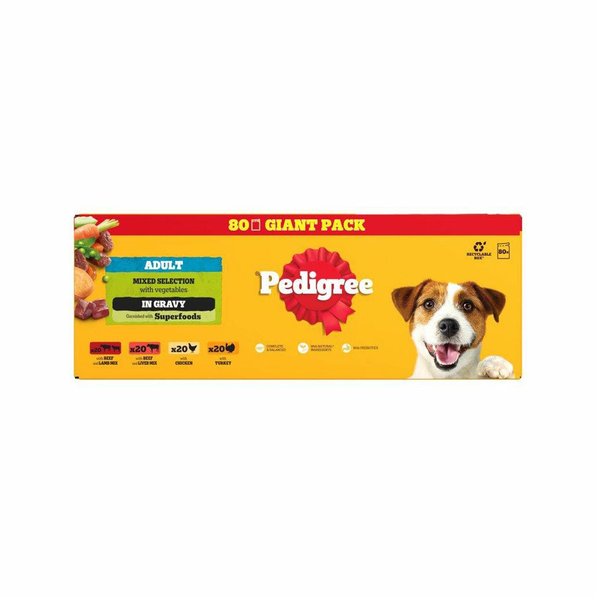 Pedigree Variety Pouch in Gravy, 80 x 100g