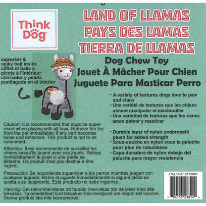 Think Dog Land of Llamas Dog Toy in 3 Options