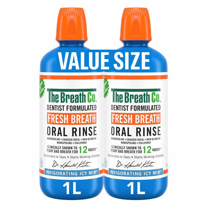 The Breath Co Mouthwash Icy Mint, 2 x 1L