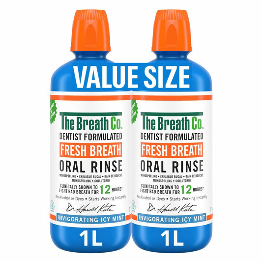The Breath Co Mouthwash Icy Mint, 2 x 1L