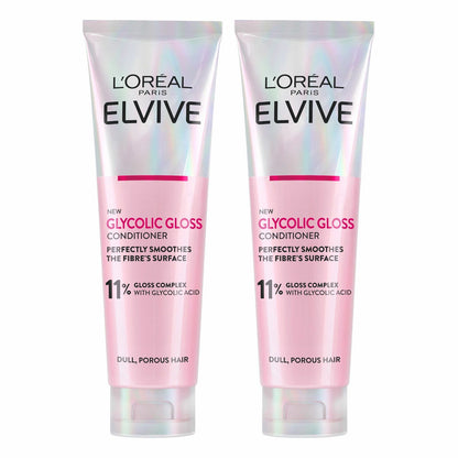 L'Oréal Paris Elvive Glycolic Gloss Conditioner, 2 x 150ml