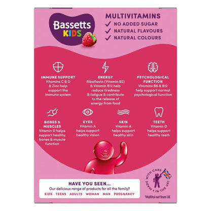 Bassetts Raspberry Multivitamin 7-11 Years, 5 x 30 Count