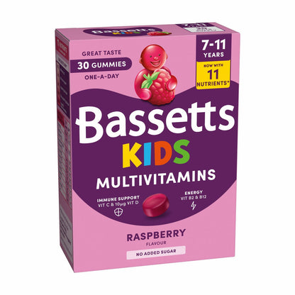 Bassetts Raspberry Multivitamin 7-11 Years, 5 x 30 Count