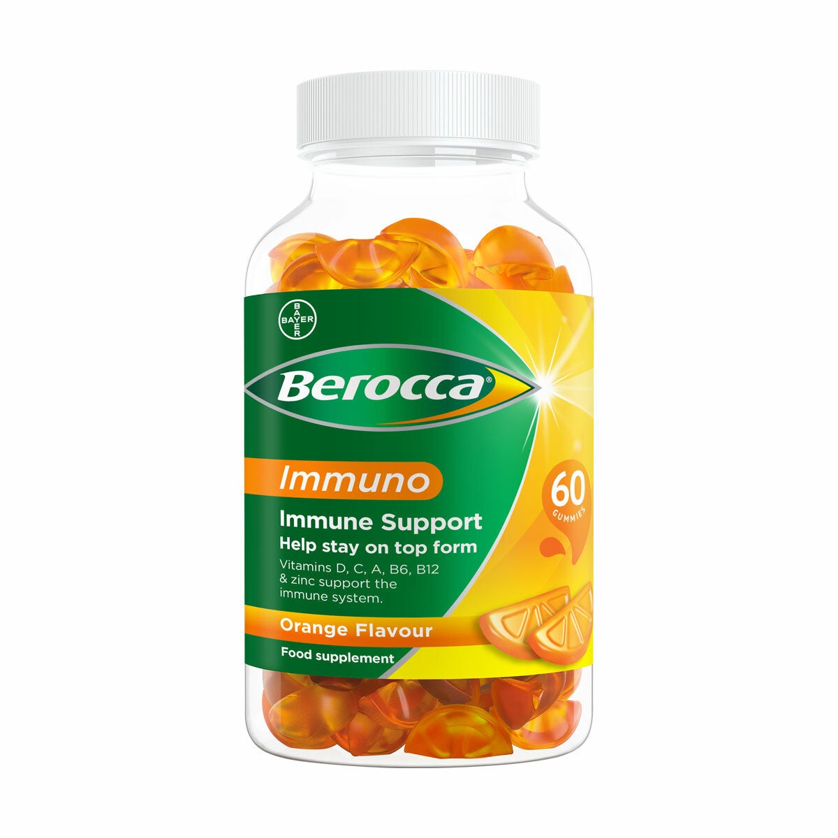 Berocca Immuno Gummies, Orange 3 x 60 Count