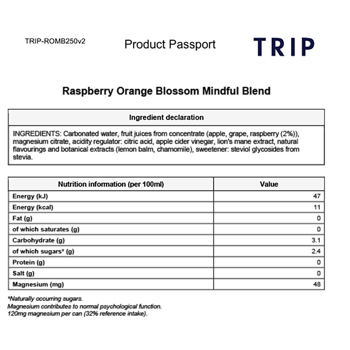 Trip Mindful Blends Mixed Pack, 12 x 250ml