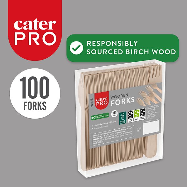 CaterPro 100 Wooden Forks